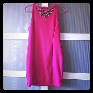 Beaded Neck Sheath Dress